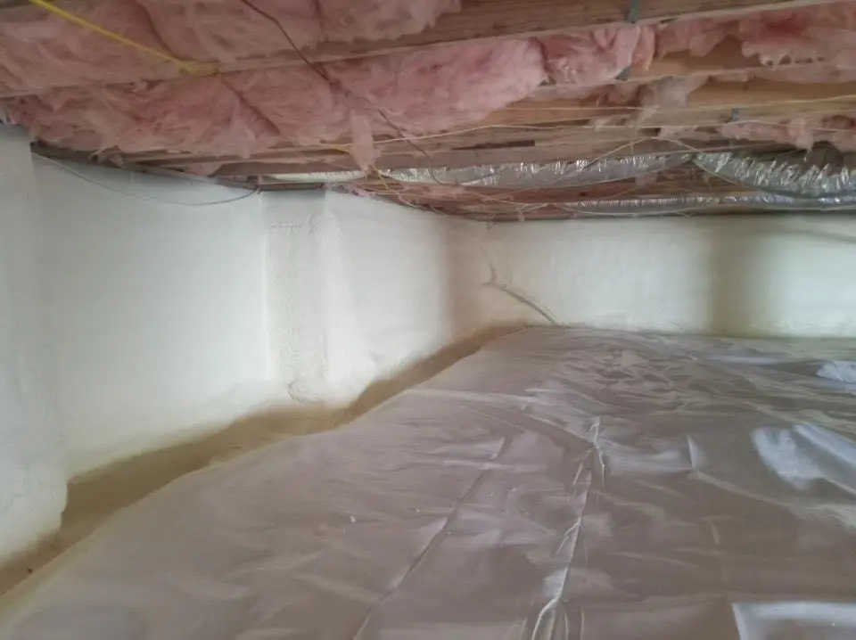 Crawl space encapsulation with closed-cell spray foam for Attic Insulation in Norwood
